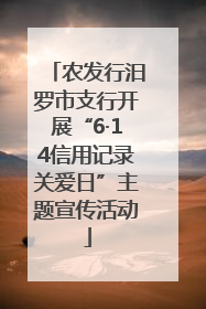 农发行汨罗市支行开展“6·14信用记录关爱日”主题宣传活动