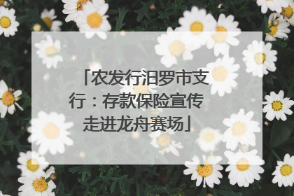 农发行汨罗市支行：存款保险宣传走进龙舟赛场