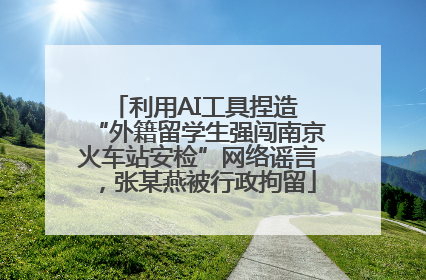 利用AI工具捏造 “外籍留学生强闯南京火车站安检”网络谣言，张某燕被行政拘留