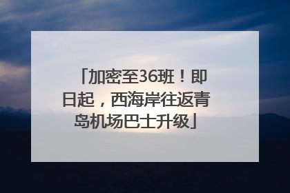 加密至36班！即日起，西海岸往返青岛机场巴士升级