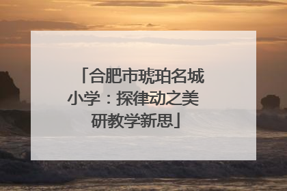 合肥市琥珀名城小学：探律动之美 研教学新思