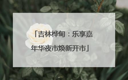 吉林桦甸：乐享嘉年华夜市焕新开市