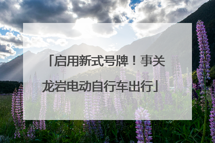 启用新式号牌！事关龙岩电动自行车出行