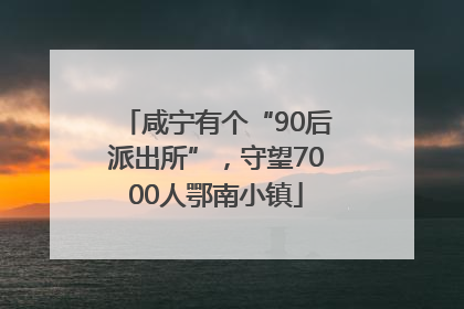 咸宁有个“90后派出所”，守望7000人鄂南小镇