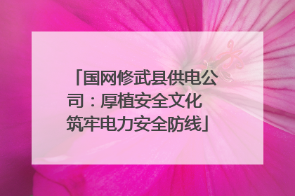 国网修武县供电公司：厚植安全文化 筑牢电力安全防线