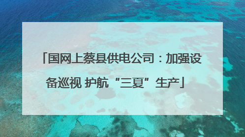 国网上蔡县供电公司：加强设备巡视 护航“三夏”生产