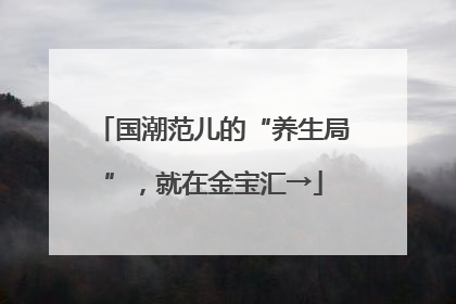 国潮范儿的“养生局”，就在金宝汇→
