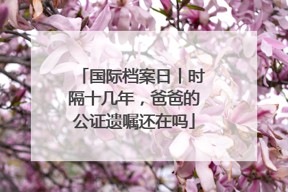 国际档案日丨时隔十几年，爸爸的公证遗嘱还在吗