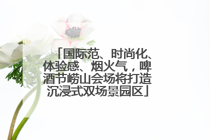 国际范、时尚化、体验感、烟火气，啤酒节崂山会场将打造沉浸式双场景园区