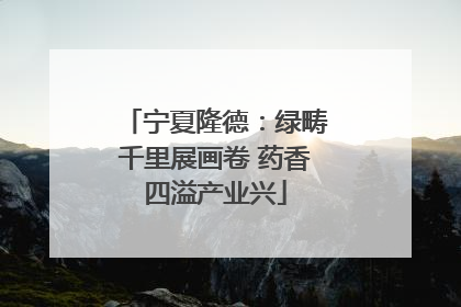 宁夏隆德：绿畴千里展画卷 药香四溢产业兴