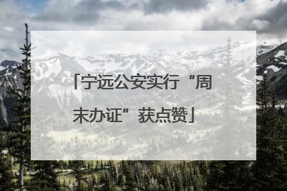 宁远公安实行“周末办证”获点赞