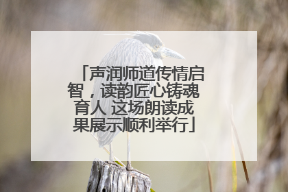 声润师道传情启智，读韵匠心铸魂育人 这场朗读成果展示顺利举行