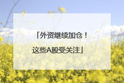 外资继续加仓！这些A股受关注