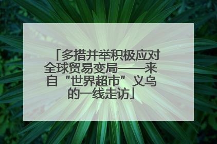 多措并举积极应对全球贸易变局——来自“世界超市”义乌的一线走访