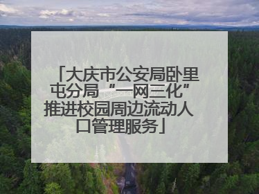 大庆市公安局卧里屯分局“一网三化”推进校园周边流动人口管理服务
