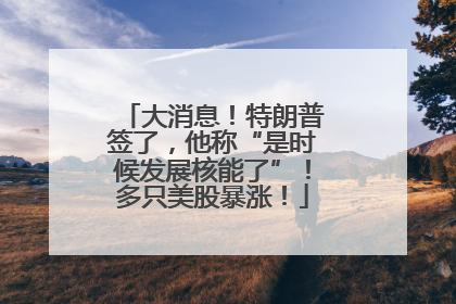 大消息！特朗普签了，他称“是时候发展核能了”！多只美股暴涨！
