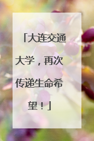 大连交通大学，再次传递生命希望！