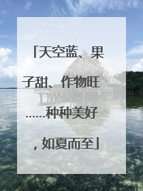 天空蓝、果子甜、作物旺……种种美好，如夏而至