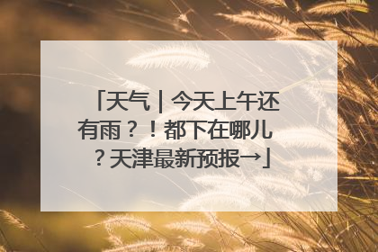 天气｜今天上午还有雨？！都下在哪儿？天津最新预报→