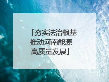 夯实法治根基 推动河南能源高质量发展