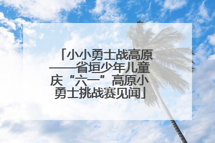 小小勇士战高原——省垣少年儿童庆“六一”高原小勇士挑战赛见闻