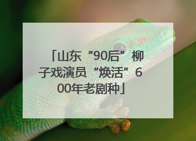 山东“90后”柳子戏演员“焕活”600年老剧种
