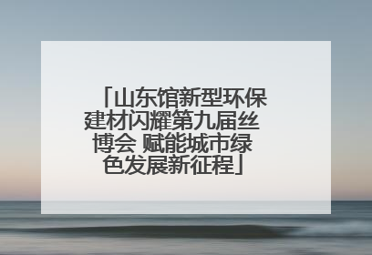 山东馆新型环保建材闪耀第九届丝博会 赋能城市绿色发展新征程