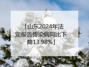 山东2024年法定报告传染病同比下降13.98%