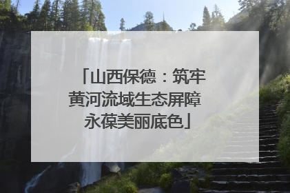 山西保德：筑牢黄河流域生态屏障 永葆美丽底色