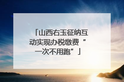 山西右玉征纳互动实现办税缴费“一次不用跑”
