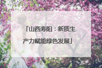 山西寿阳：新质生产力赋能绿色发展