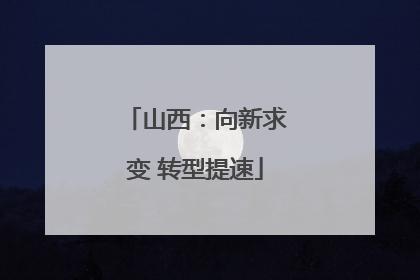 山西：向新求变 转型提速
