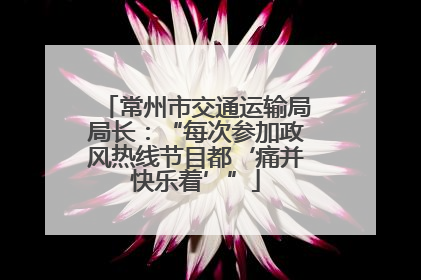常州市交通运输局局长：“每次参加政风热线节目都‘痛并快乐着’”