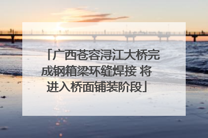 广西苍容浔江大桥完成钢箱梁环缝焊接 将进入桥面铺装阶段