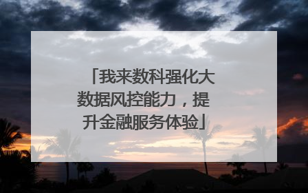我来数科强化大数据风控能力，提升金融服务体验