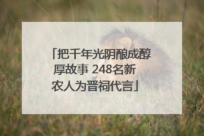 把千年光阴酿成醇厚故事 248名新农人为晋祠代言