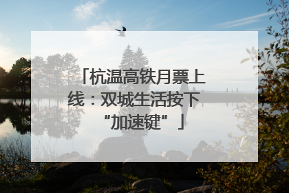 杭温高铁月票上线：双城生活按下“加速键”