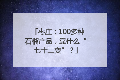 枣庄：100多种石榴产品，靠什么“七十二变”？
