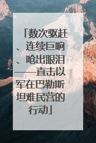数次驱赶、连续巨响、呛出眼泪——直击以军在巴勒斯坦难民营的行动