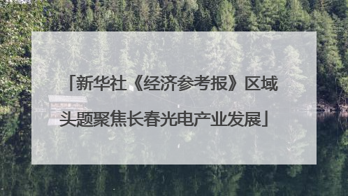 新华社《经济参考报》区域头题聚焦长春光电产业发展