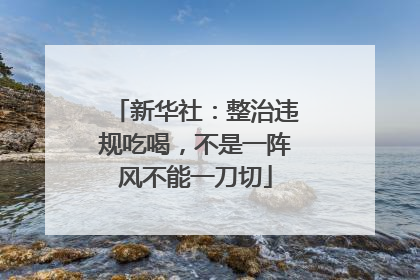 新华社：整治违规吃喝，不是一阵风不能一刀切