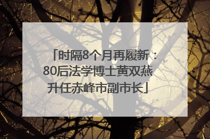 时隔8个月再履新：80后法学博士黄双燕升任赤峰市副市长