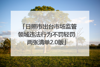 日照市出台市场监管领域违法行为不罚轻罚两张清单2.0版