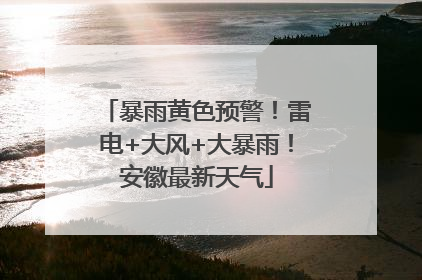 暴雨黄色预警！雷电+大风+大暴雨！安徽最新天气
