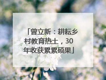 曾立新：耕耘乡村教育热土，30年收获累累硕果