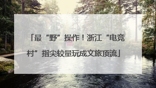 最“野”操作！浙江“电竞村”指尖较量玩成文旅顶流