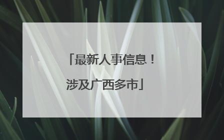 最新人事信息！涉及广西多市