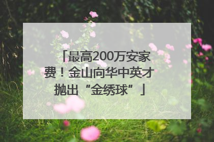 最高200万安家费！金山向华中英才抛出“金绣球”