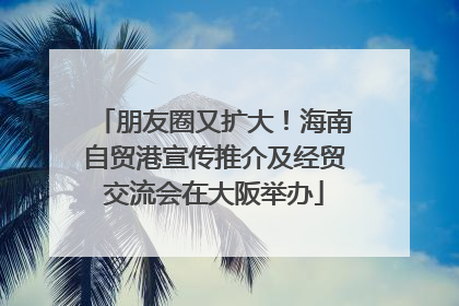 朋友圈又扩大！海南自贸港宣传推介及经贸交流会在大阪举办