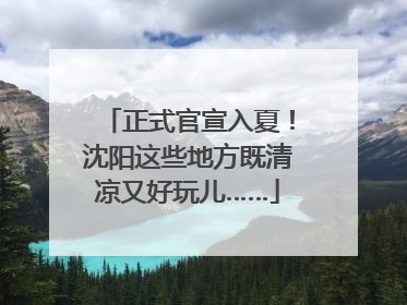 正式官宣入夏！沈阳这些地方既清凉又好玩儿……